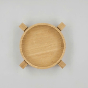 Bamboo Wood Bowl with Detachable Base 