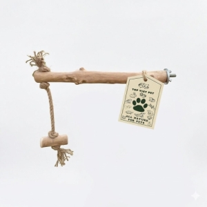 Coffee Wood Birds Perches With Rope 